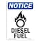 Signmission OSHA Sign, 14" H, 10" W, Rigid Plastic, Diesel Fuel Sign With Symbol, Portrait, 1014-V-11010 OS-NS-P-1014-V-11010 - alternate 1